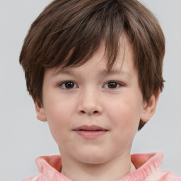 Neutral white child male with short  brown hair and brown eyes