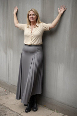 Uruguayan middle-aged female with  blonde hair