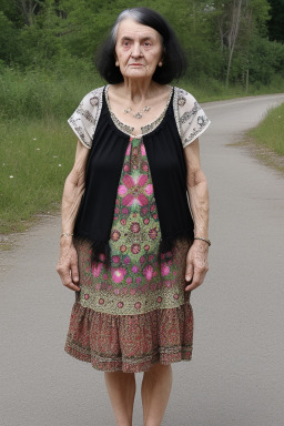 Romanian elderly female with  black hair