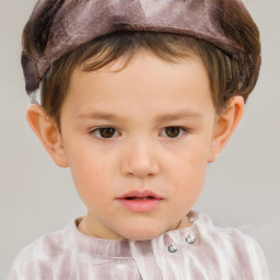 Neutral white child male with short  brown hair and brown eyes