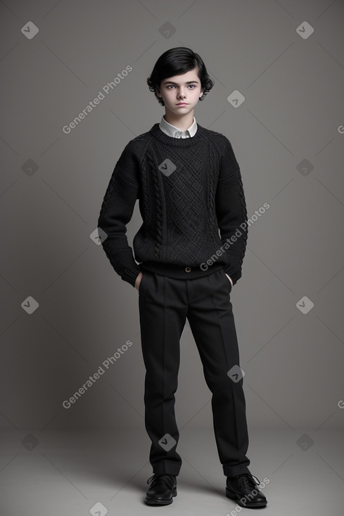 Russian teenager boy with  black hair