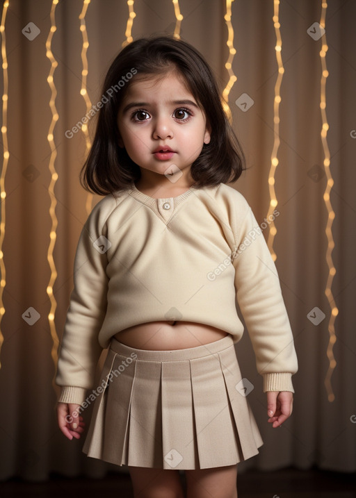 Kuwaiti infant girl with  brown hair