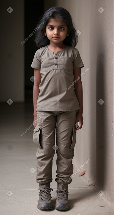 Indian child female with  gray hair