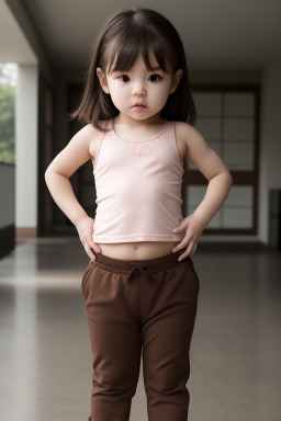 Korean infant girl with  brown hair