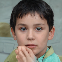 Neutral white child male with short  brown hair and brown eyes