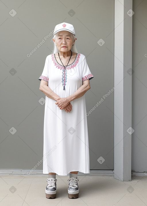 Korean elderly female with  white hair