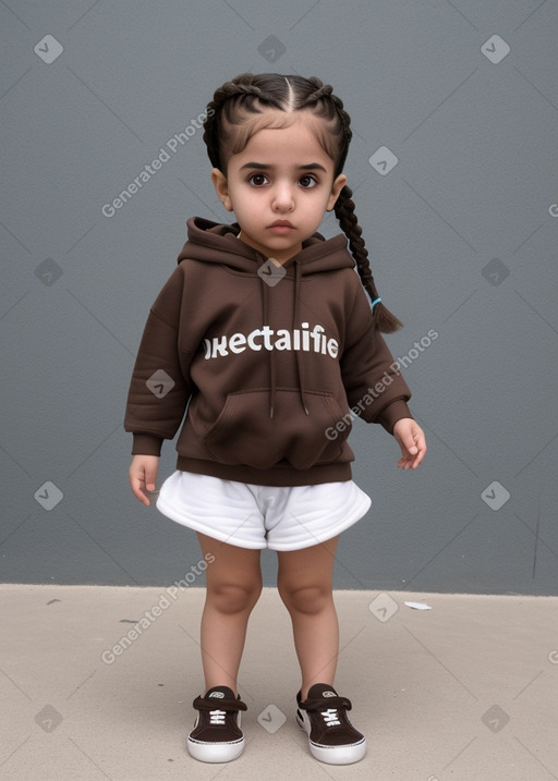 Kuwaiti infant girl with  brown hair