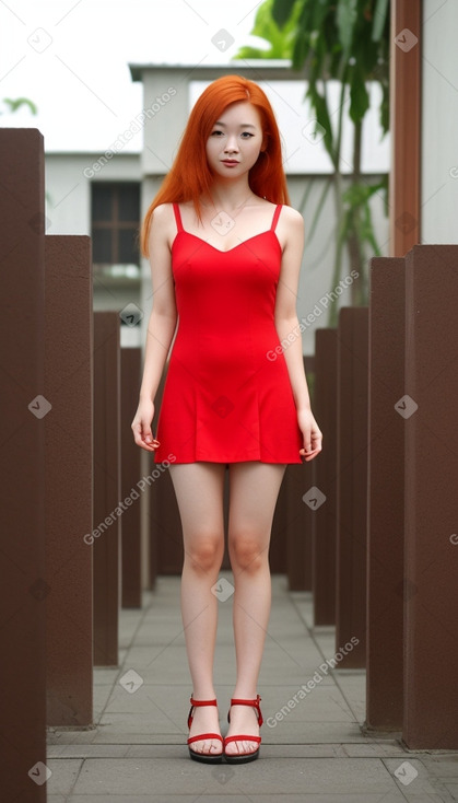 Taiwanese adult female with  ginger hair