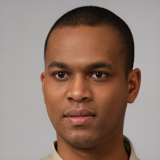 Neutral latino young-adult male with short  brown hair and brown eyes
