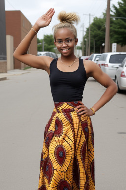 African american teenager girl with  blonde hair