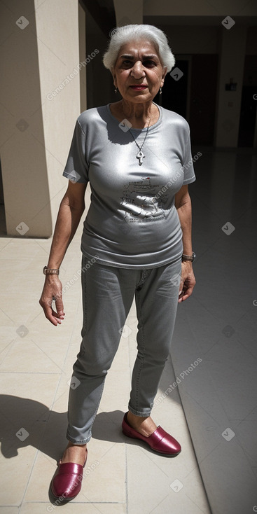 Bahraini elderly female with  gray hair