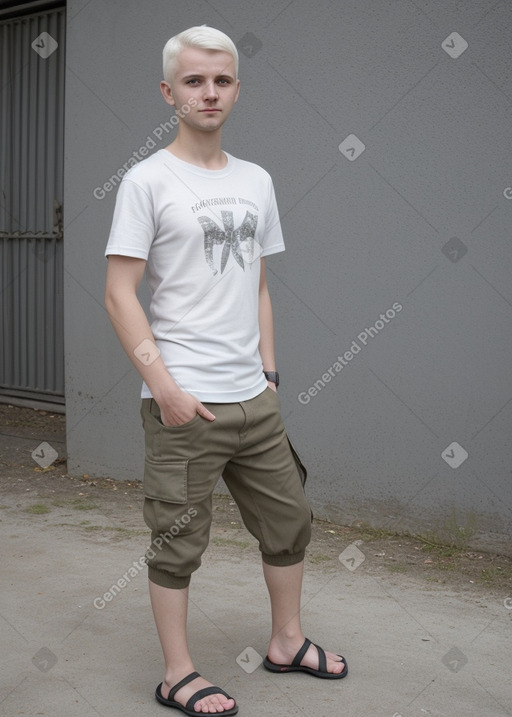 Belarusian adult boy with  white hair