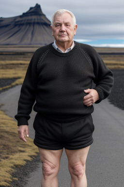 Icelandic elderly male with  black hair