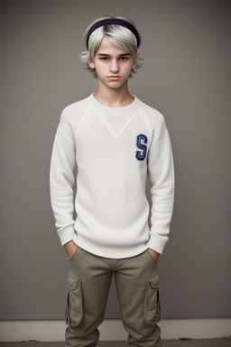 Uruguayan teenager boy with  white hair