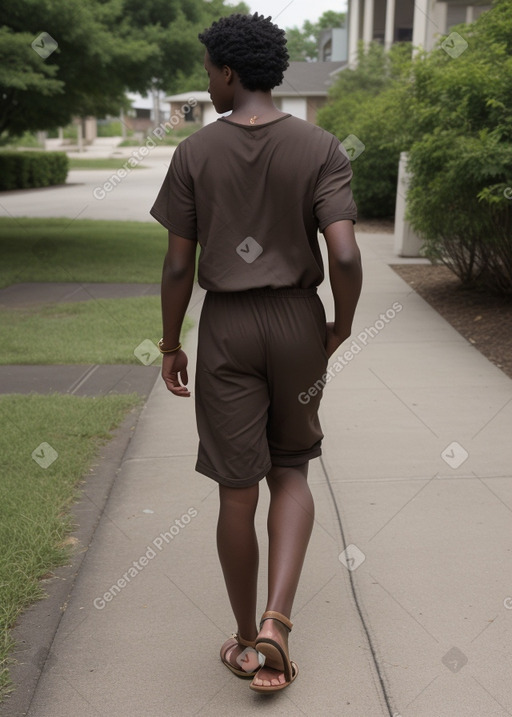 African american young adult male with  brown hair