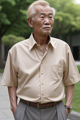 Chinese elderly male with  blonde hair