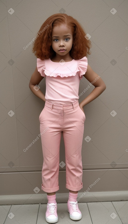 African american child female with  ginger hair