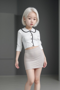 Korean infant girl with  white hair