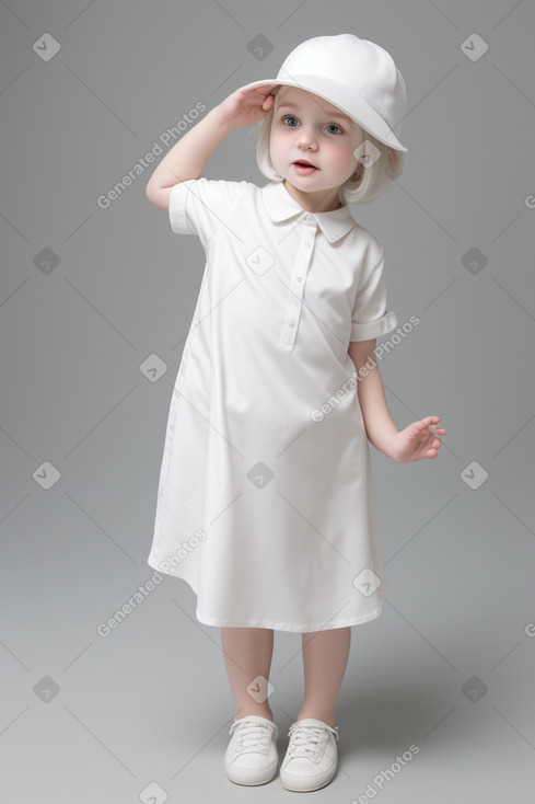 Caucasian infant girl with  white hair