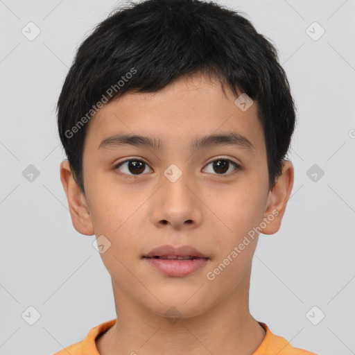 Neutral asian young-adult male with short  brown hair and brown eyes