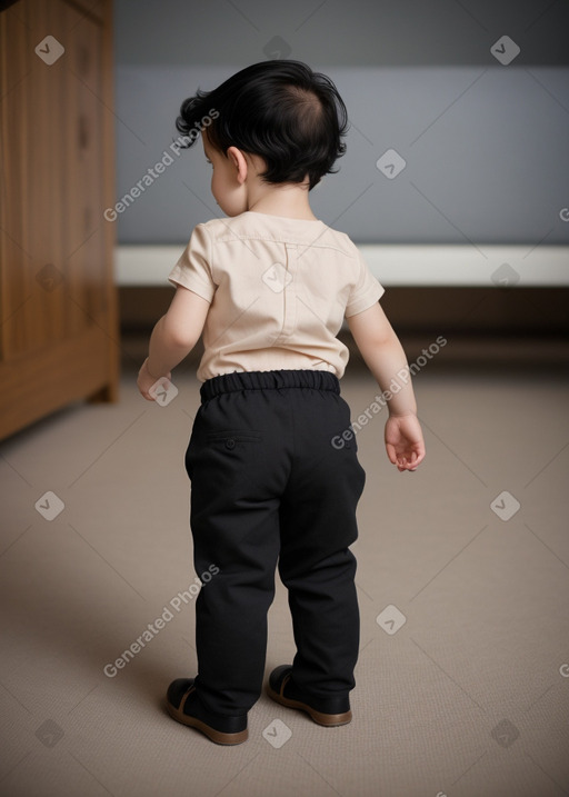 Czech infant boy with  black hair