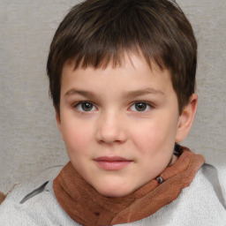 Neutral white child male with short  brown hair and brown eyes