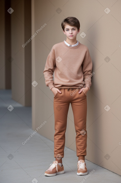 Teenager boy with  brown hair