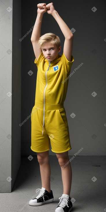 Slovenian teenager boy with  blonde hair