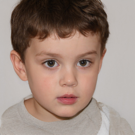 Neutral white child male with short  brown hair and brown eyes