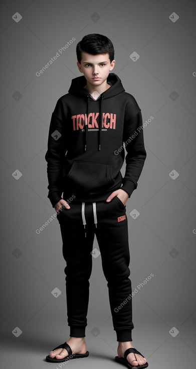 Slovak teenager boy with  black hair