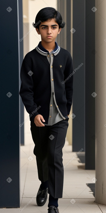 Emirati teenager boy with  black hair