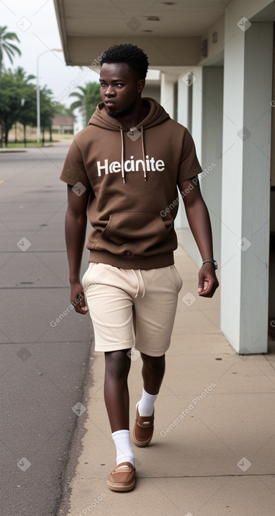 Ghanaian adult male with  brown hair