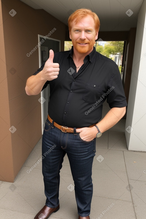 Middle-aged male with  ginger hair