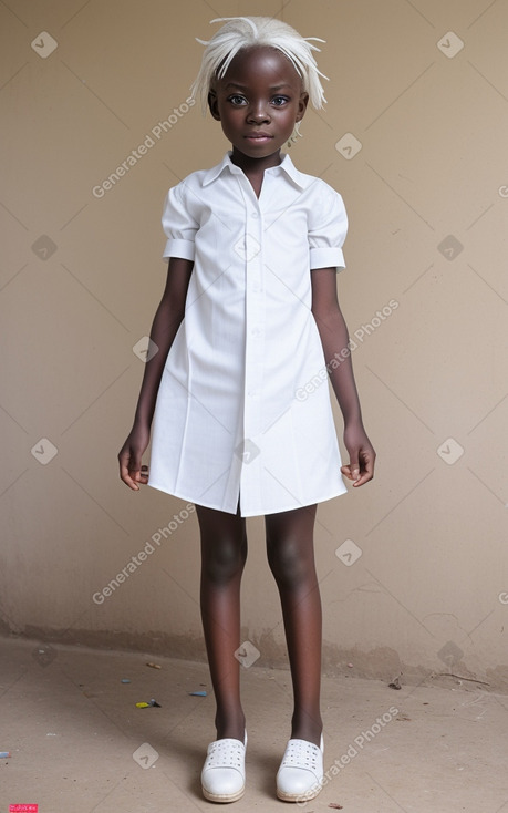 Togolese child girl with  white hair