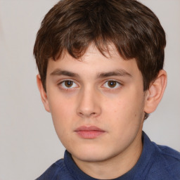 Neutral white child male with short  brown hair and brown eyes