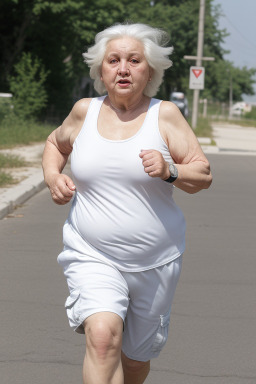 Croatian elderly female with  white hair