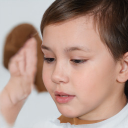 Neutral white young-adult female with short  brown hair and brown eyes