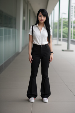 Singaporean young adult female with  black hair