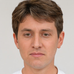 Neutral white adult male with short  brown hair and brown eyes