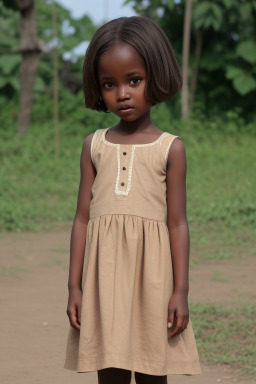 Tanzanian child girl with  brown hair