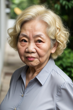 Vietnamese elderly female with  blonde hair