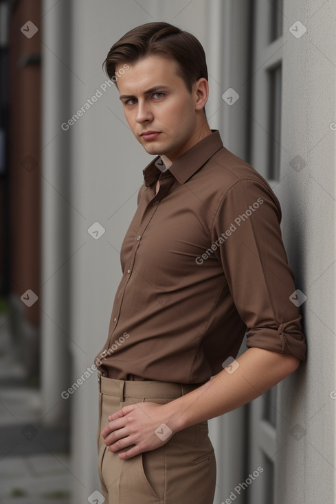 Latvian adult male with  brown hair