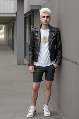 Lebanese young adult male with  white hair