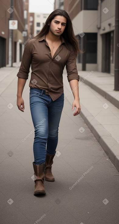 Hispanic adult male with  brown hair