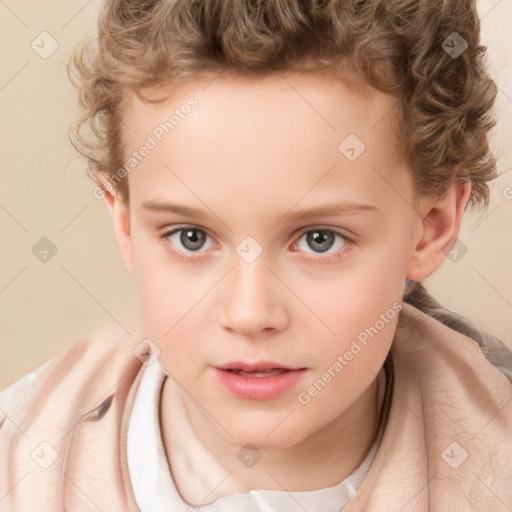 Neutral white child male with short  brown hair and brown eyes