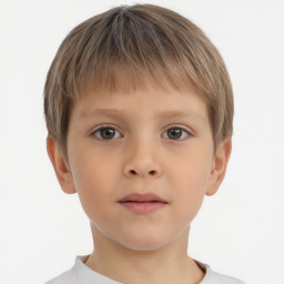 Neutral white child male with short  brown hair and brown eyes