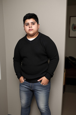 Mexican teenager boy with  black hair