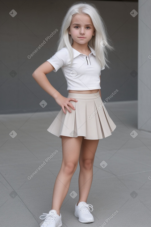 Macedonian child girl with  white hair