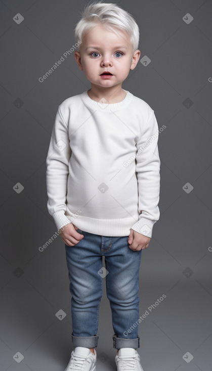 Belarusian infant boy with  white hair