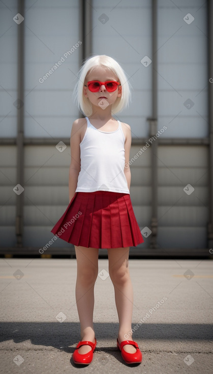 Czech child female with  white hair